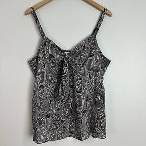 Y2K Babydoll Tank Top Whimsy‎ Goth Fairy Grunge Cami Paisley Brown White Large